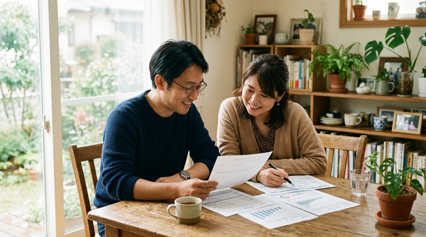 電気代節約のために電力会社プランを見直す夫婦